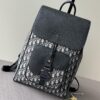 sy_no_EC06179A174B03C6FB23A73136FFCC96_0 Dior Motion Saddle Backpack – Blue Oblique & Black Grained Leather