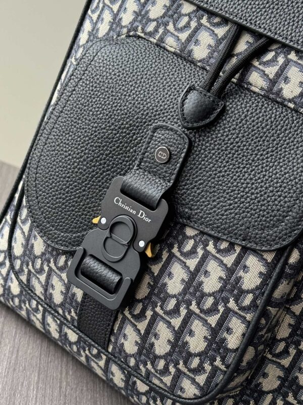 sy_no_EC06179A174B03C6FB23A73136FFCC96_3 Dior Motion Saddle Backpack – Blue Oblique & Black Grained Leather