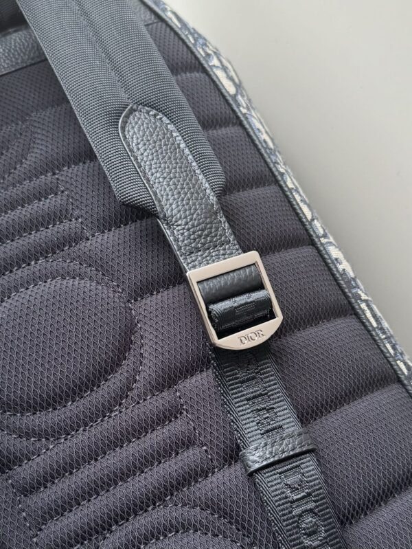 sy_no_EC06179A174B03C6FB23A73136FFCC96_4 Dior Motion Saddle Backpack – Blue Oblique & Black Grained Leather