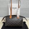 sy_no_ECF26242636C4E27359A42C902150517_0 Celine Triomphe Handbag – Calfskin with Textile Lining – New Convertible Style