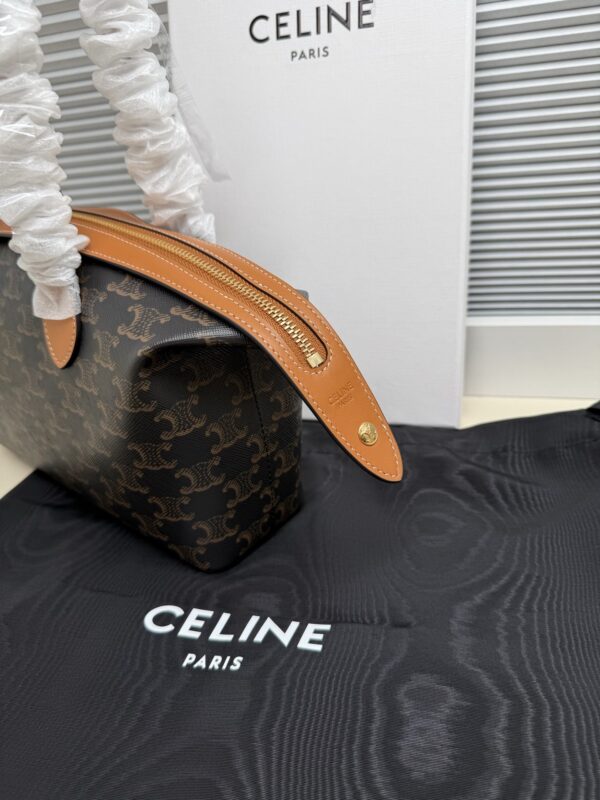 sy_no_ECF26242636C4E27359A42C902150517_2 Celine Triomphe Handbag – Calfskin with Textile Lining – New Convertible Style