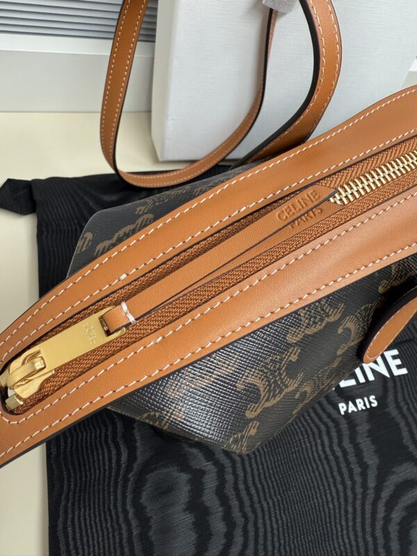 sy_no_ECF26242636C4E27359A42C902150517_6 Celine Triomphe Handbag – Calfskin with Textile Lining – New Convertible Style