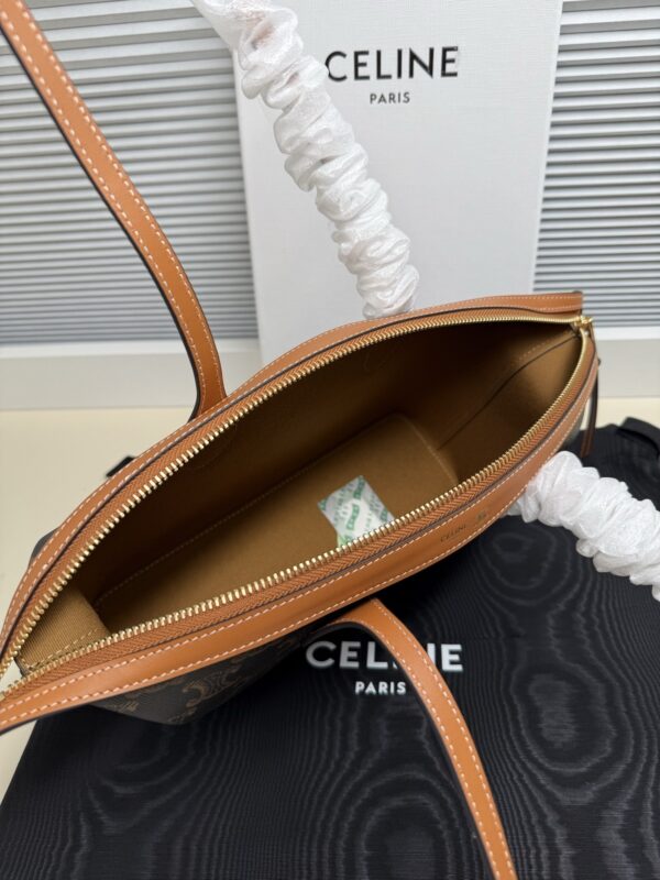 sy_no_ECF26242636C4E27359A42C902150517_7 Celine Triomphe Handbag – Calfskin with Textile Lining – New Convertible Style
