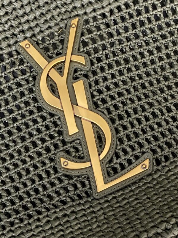 sy_no_EE7921A7833D819DF4EA9F86E0B0C9F6_5 YSL Small Icare Woven Tote – Green & Gold