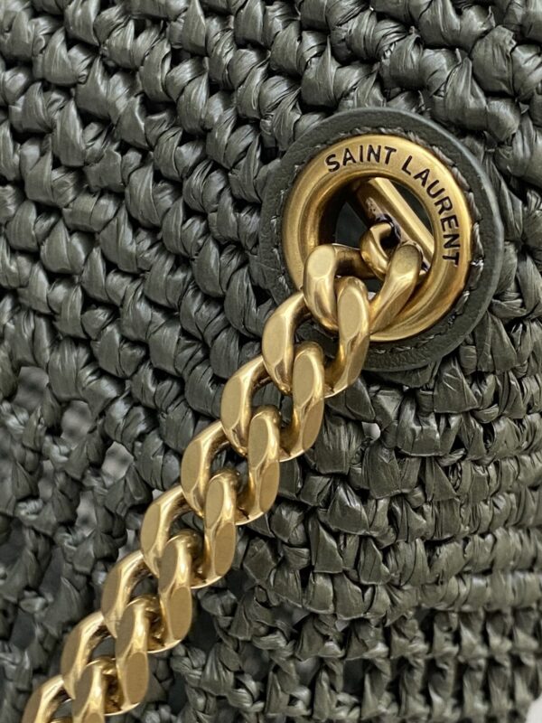 sy_no_EE7921A7833D819DF4EA9F86E0B0C9F6_6 YSL Small Icare Woven Tote – Green & Gold