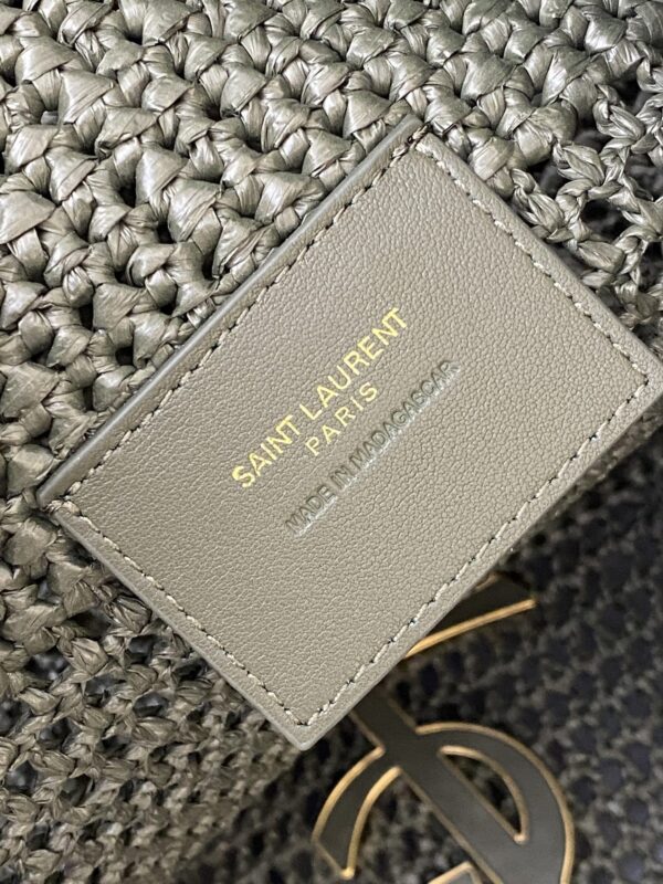 sy_no_EE7921A7833D819DF4EA9F86E0B0C9F6_8 YSL Small Icare Woven Tote – Green & Gold