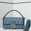 Baguette Medium Handbag – Denim Jacquard