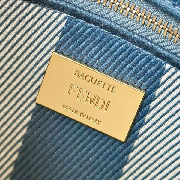 Baguette Medium Handbag – Denim Jacquard