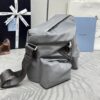 sy_no_F05CBD4E24080BC1578D7F8D75BD080E_3 Gray Recycled Nylon Utility Messenger Crossbody Bag