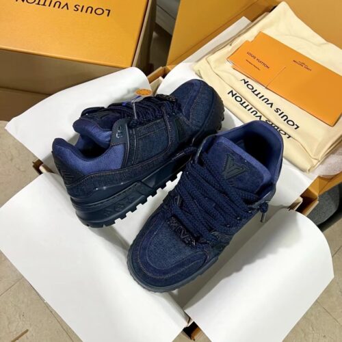 Louis Vuitton LV Skate Navy Blue Denim Retro Skate Sneakers