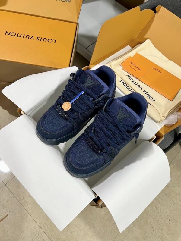 sy_no_F05E67B0FCA133E169F6EA423C6C7B2D_2 Louis Vuitton LV Skate Navy Blue Denim Retro Skate Sneakers