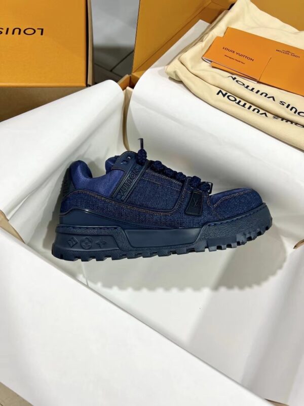 sy_no_F05E67B0FCA133E169F6EA423C6C7B2D_5 Louis Vuitton LV Skate Navy Blue Denim Retro Skate Sneakers