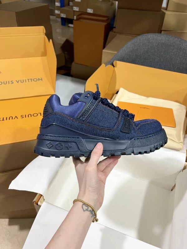 sy_no_F05E67B0FCA133E169F6EA423C6C7B2D_6 Louis Vuitton LV Skate Navy Blue Denim Retro Skate Sneakers