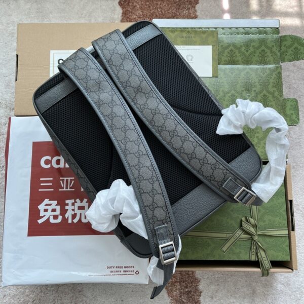sy_no_F0DCBA73FC46317FBC992D4962BA355F_1 Gucci Ophidia GG Supreme Vertical Backpack – Gray & Black
