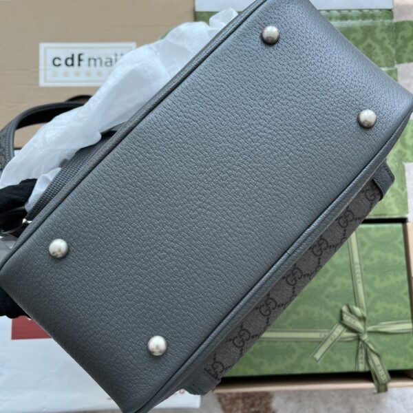 sy_no_F0DCBA73FC46317FBC992D4962BA355F_4 Gucci Ophidia GG Supreme Vertical Backpack – Gray & Black
