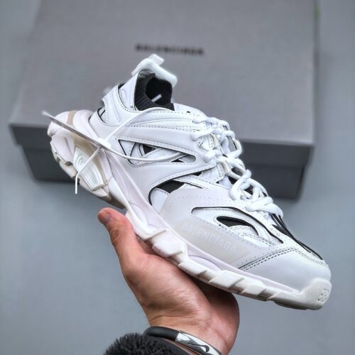 All-White Retro Outdoor Dad Sneakers