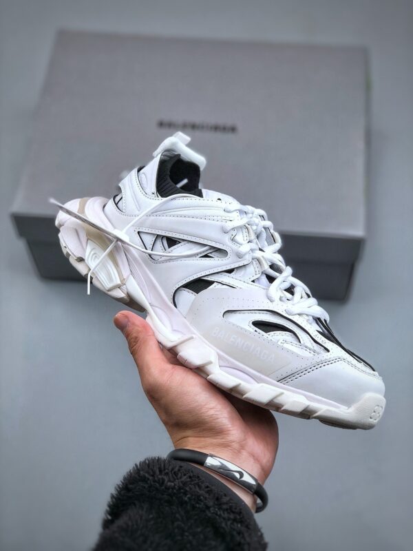 All-White Retro Outdoor Dad Sneakers