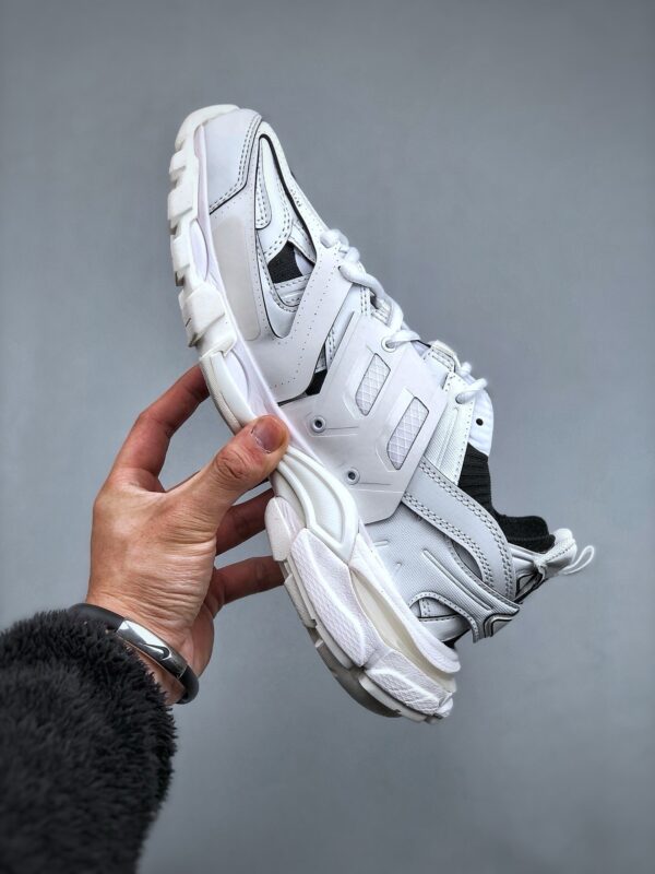 All-White Retro Outdoor Dad Sneakers