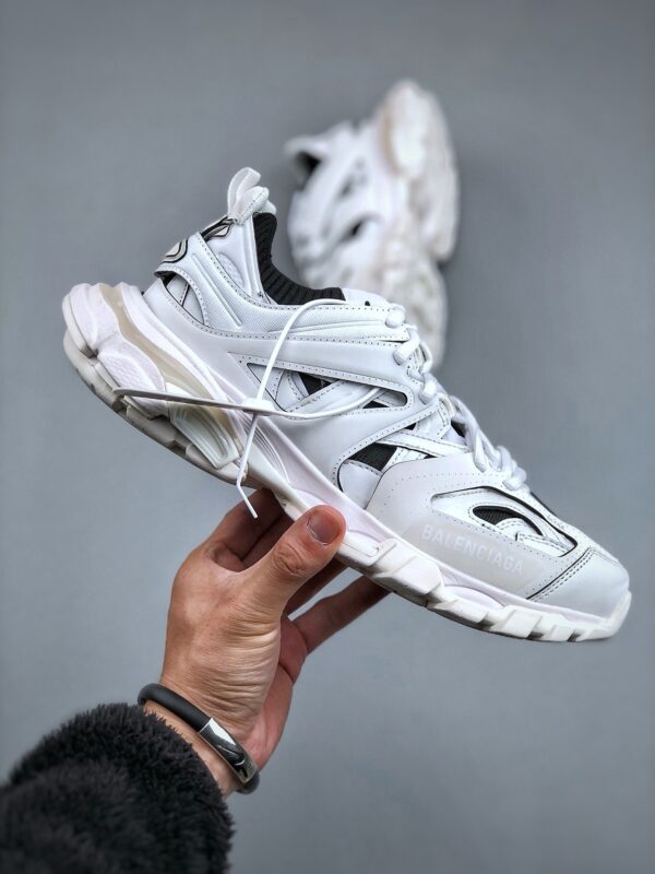 All-White Retro Outdoor Dad Sneakers