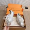 sy_no_F170B403272174C90452268B8290C50B_3 Louis Vuitton Metallic Silver Pearl Bow Ribbon Thin-Sole Sneakers