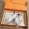 sy_no_F170B403272174C90452268B8290C50B_4 Louis Vuitton Metallic Silver Pearl Bow Ribbon Thin-Sole Sneakers