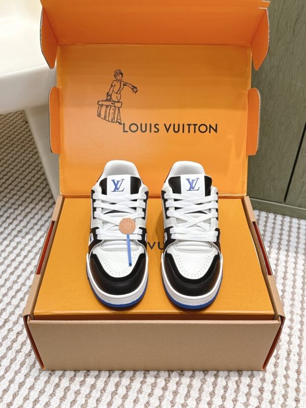 Louis Vuitton LV Trainer Black, White & Royal Blue Retro Sneakers