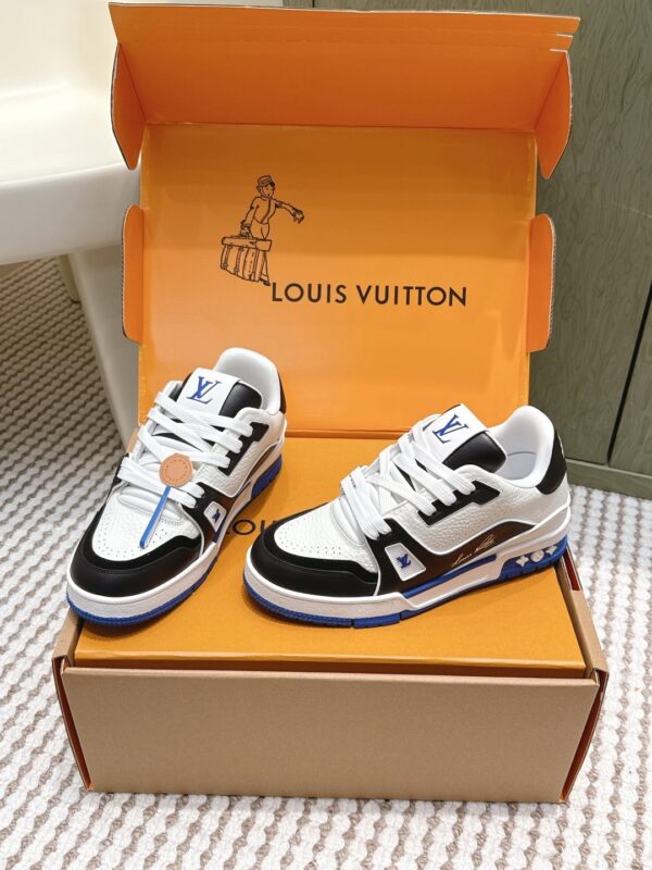 Louis Vuitton LV Trainer Black, White & Royal Blue Retro Sneakers