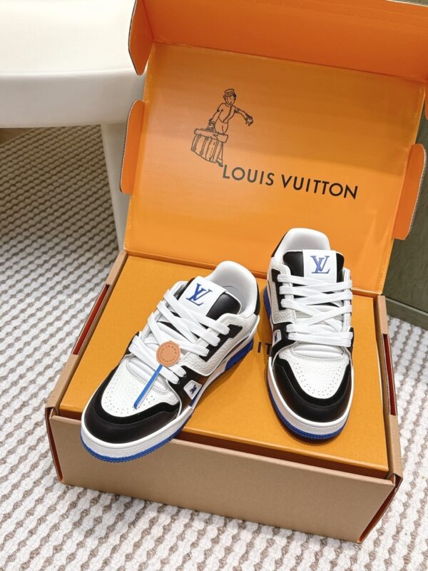 Louis Vuitton LV Trainer Black, White & Royal Blue Retro Sneakers