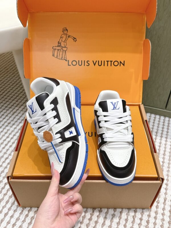 Louis Vuitton LV Trainer Black, White & Royal Blue Retro Sneakers