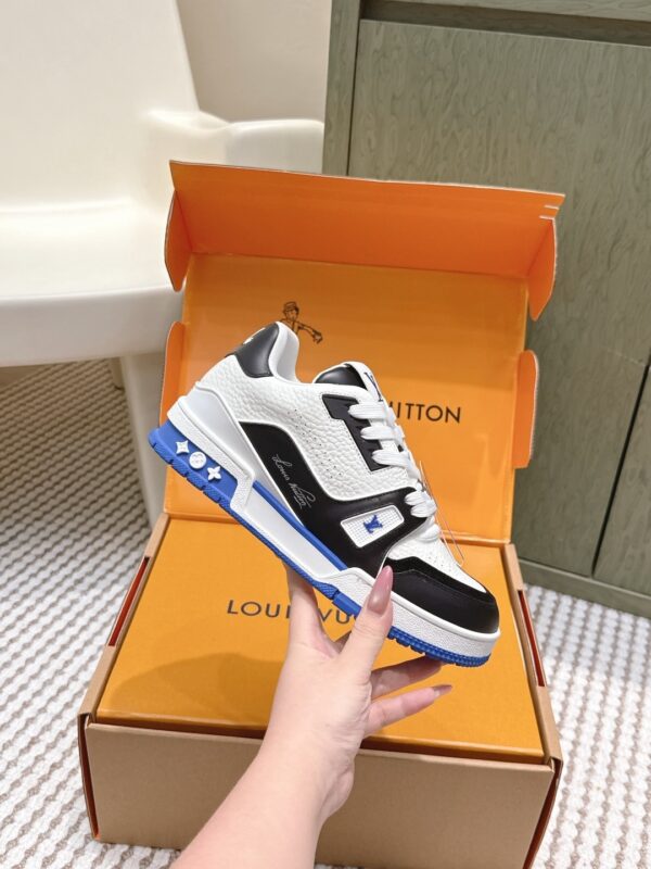 Louis Vuitton LV Trainer Black, White & Royal Blue Retro Sneakers