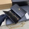 Kate 24cm Shoulder Bag – Glossy Black Crocodile-Embossed Leather & Gold