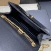Kate 24cm Shoulder Bag – Glossy Black Crocodile-Embossed Leather & Gold