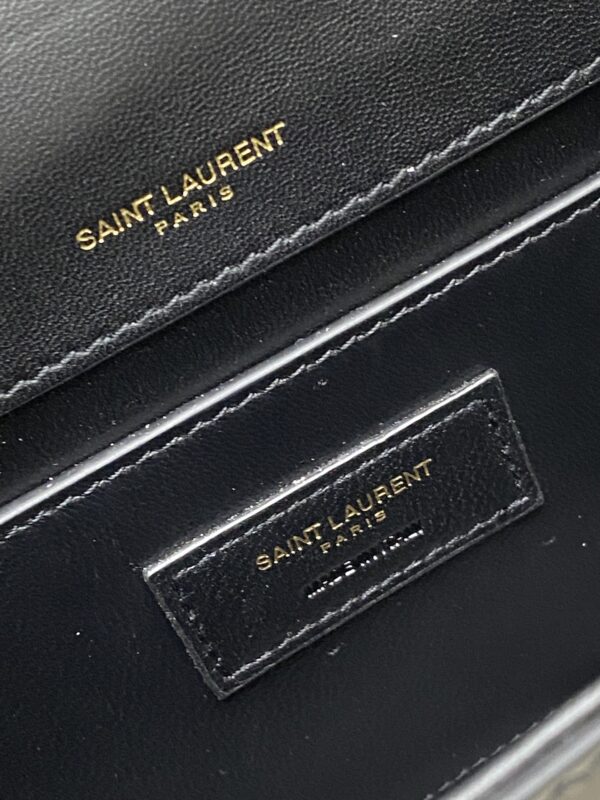 Kate 24cm Shoulder Bag – Glossy Black Crocodile-Embossed Leather & Gold