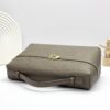 L27 Ostrich-embossed calfskin handbag, suitable for crossbody or hand-carry, taupe.
