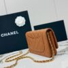 sy_no_F42685446929FE525B896427AD8865BA_1 Caramel Brown Quilted Textured Calfskin WOC Chain Wallet