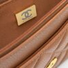 sy_no_F42685446929FE525B896427AD8865BA_8 Caramel Brown Quilted Textured Calfskin WOC Chain Wallet