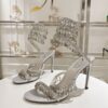 Sparkling Silver Crystal Chandelier Spiral High-Heel Sandals