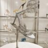 Sparkling Silver Crystal Chandelier Spiral High-Heel Sandals
