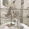 Sparkling Silver Crystal Chandelier Spiral High-Heel Sandals