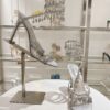 Sparkling Silver Crystal Chandelier Spiral High-Heel Sandals