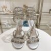 Sparkling Silver Crystal Chandelier Spiral High-Heel Sandals