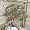 Sparkling Silver Crystal Chandelier Spiral High-Heel Sandals
