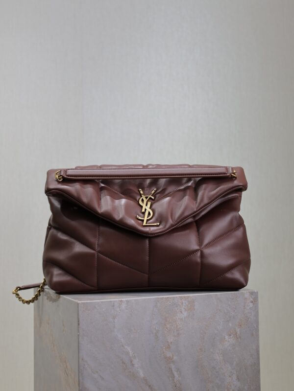 YSL Loulou 35cm Quilted Lambskin Bag – Coffee Brown