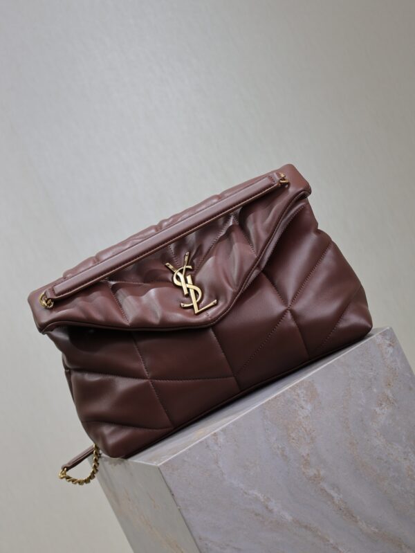 YSL Loulou 35cm Quilted Lambskin Bag – Coffee Brown