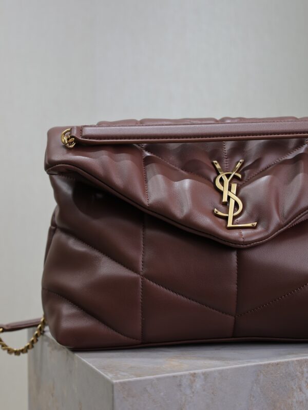 YSL Loulou 35cm Quilted Lambskin Bag – Coffee Brown