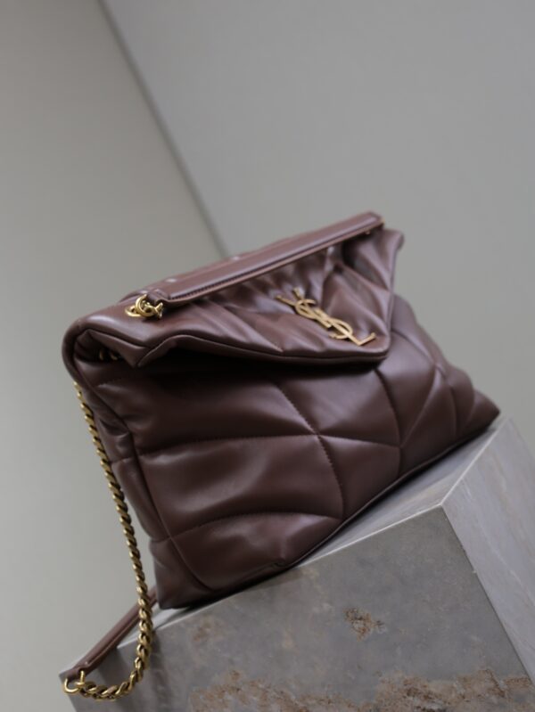 YSL Loulou 35cm Quilted Lambskin Bag – Coffee Brown