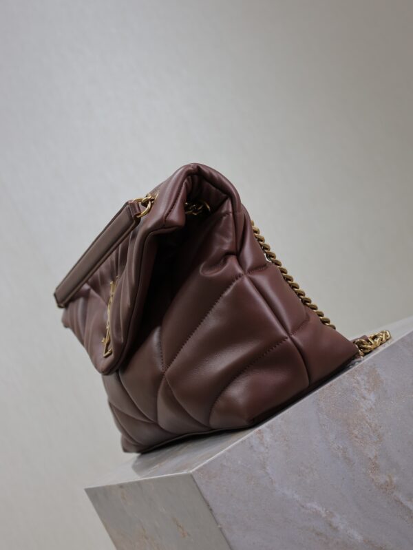 YSL Loulou 35cm Quilted Lambskin Bag – Coffee Brown