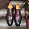 sy_no_F603D130039E0690ACC92B543689672D_0 Vintage Chestnut Brown Patina Leather Oxford Shoes