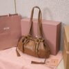 sy_no_F6B1C2C2887FFAD613BB3E85D55364D9_2 Brown Archive-Inspired Drawstring Ruched Shoulder / Underarm Bag