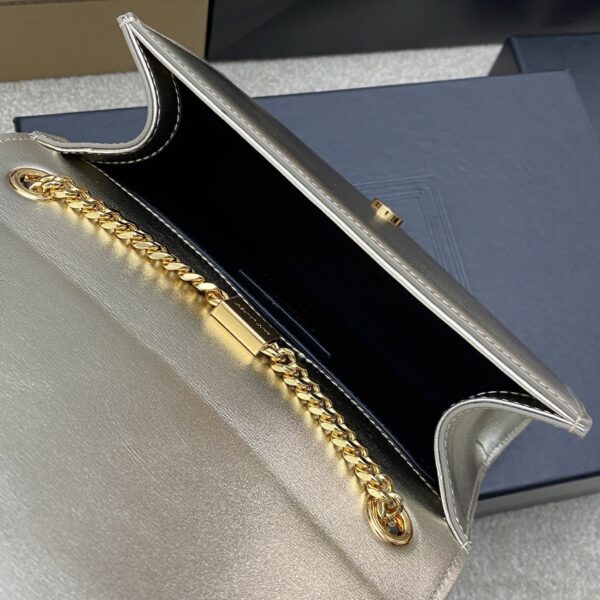 YSL Kate Medium Bag – Embossed Leather & Silver Gold